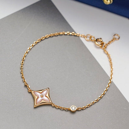 [Glitter Jewelry]STAR 1 DIAMOND PINK GOLD BRACELET