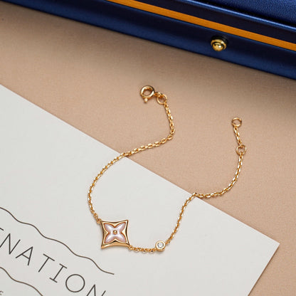 [Glitter Jewelry]STAR 1 DIAMOND PINK GOLD BRACELET