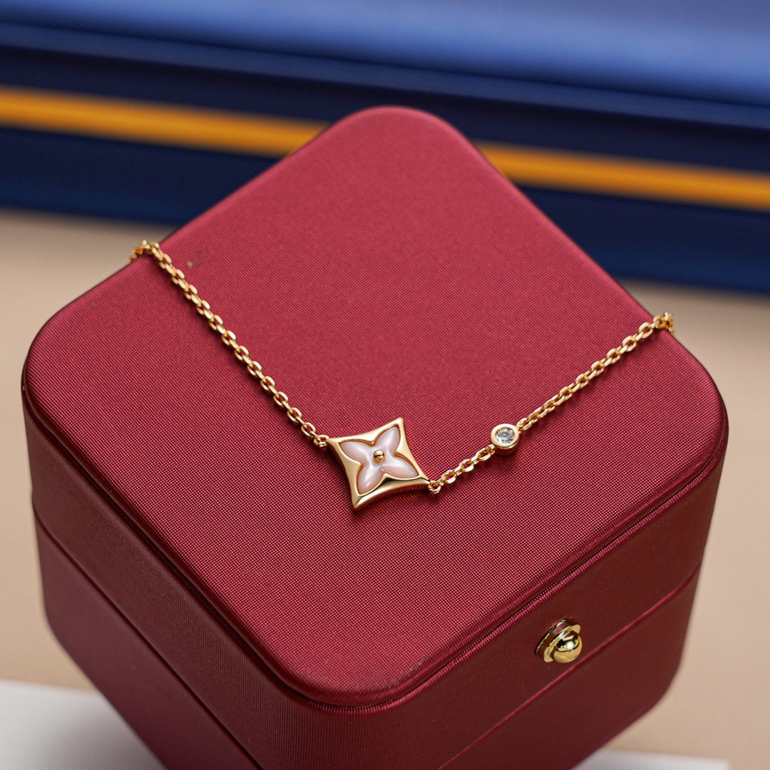 [Glitter Jewelry]STAR 1 DIAMOND PINK GOLD BRACELET