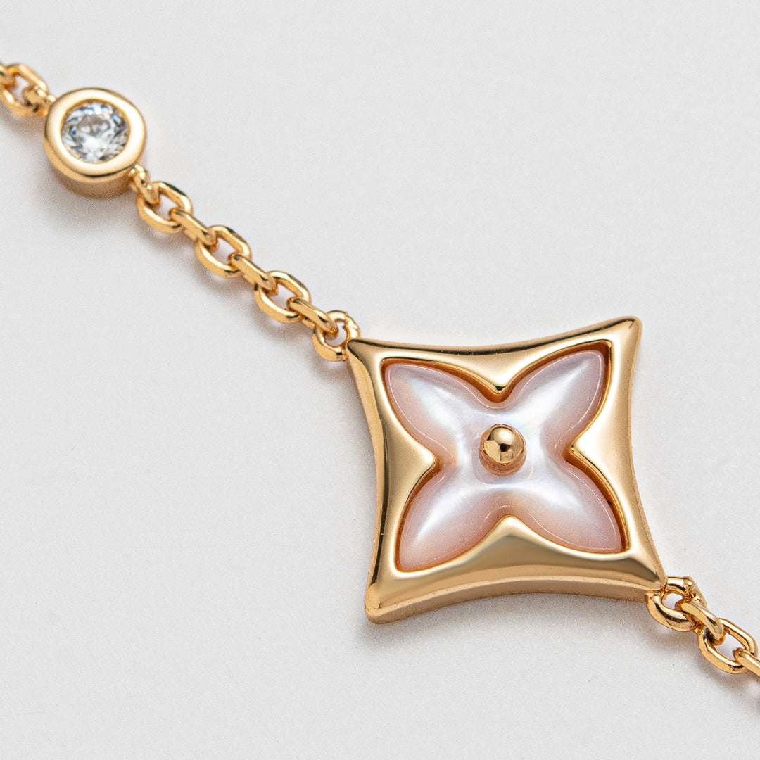 [Glitter Jewelry]STAR 1 DIAMOND PINK GOLD BRACELET