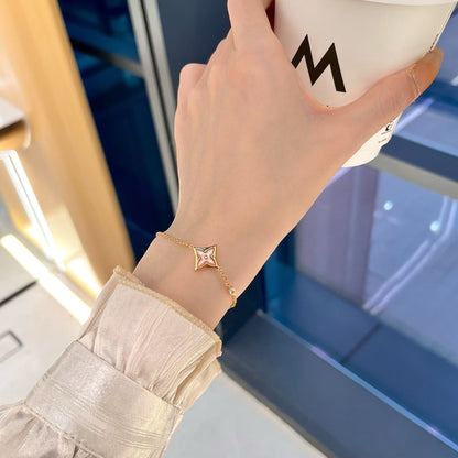 [Glitter Jewelry]STAR 1 DIAMOND PINK GOLD BRACELET