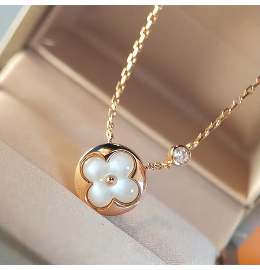 [Glitter Jewelry]SUN MOP GOLD 1 DIAMOND NECKLACE