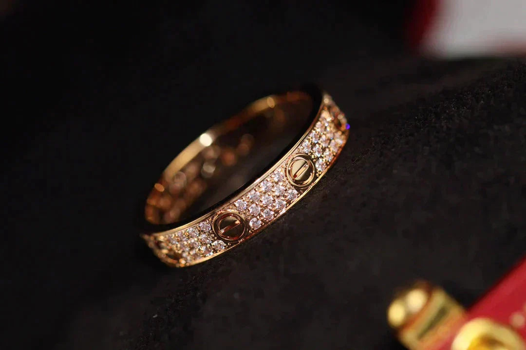 [Glitter Jewelry]LOVE RING 3.6MM DIAMOND PAVED