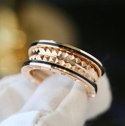 [Glitter Jewelry]ZERO 1 PINK GOLD BLACK CERAMIC RING