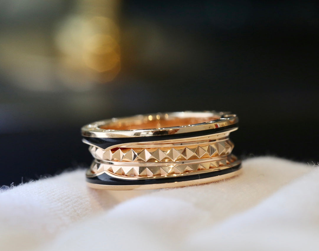 [Glitter Jewelry]ZERO 1 PINK GOLD BLACK CERAMIC RING