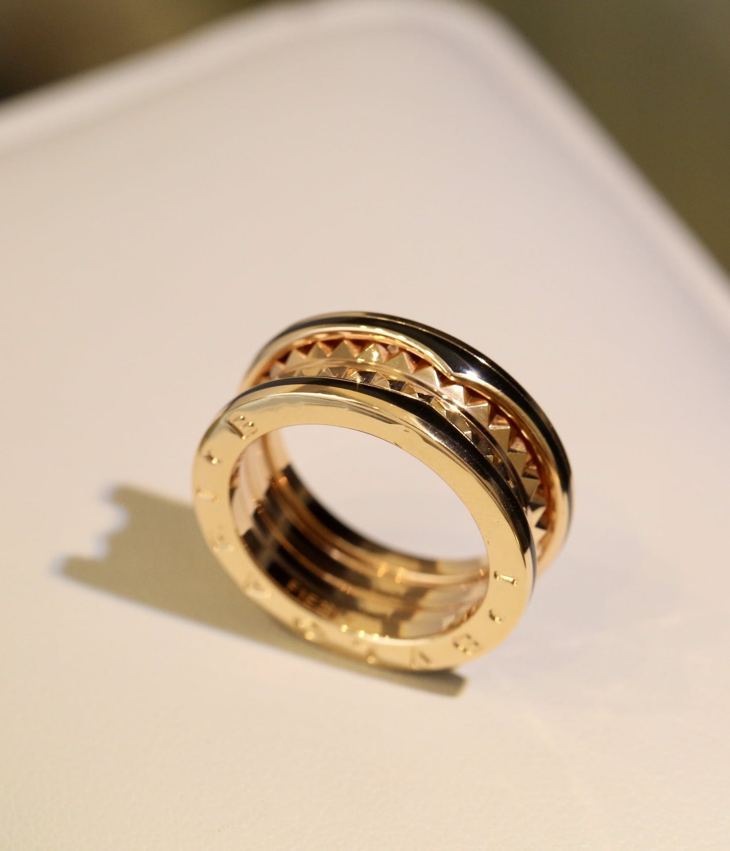 [Glitter Jewelry]ZERO 1 PINK GOLD BLACK CERAMIC RING