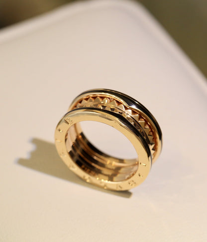 [Glitter Jewelry]ZERO 1 PINK GOLD BLACK CERAMIC RING