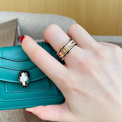 [Glitter Jewelry]ZERO 1 PINK GOLD BLACK CERAMIC RING