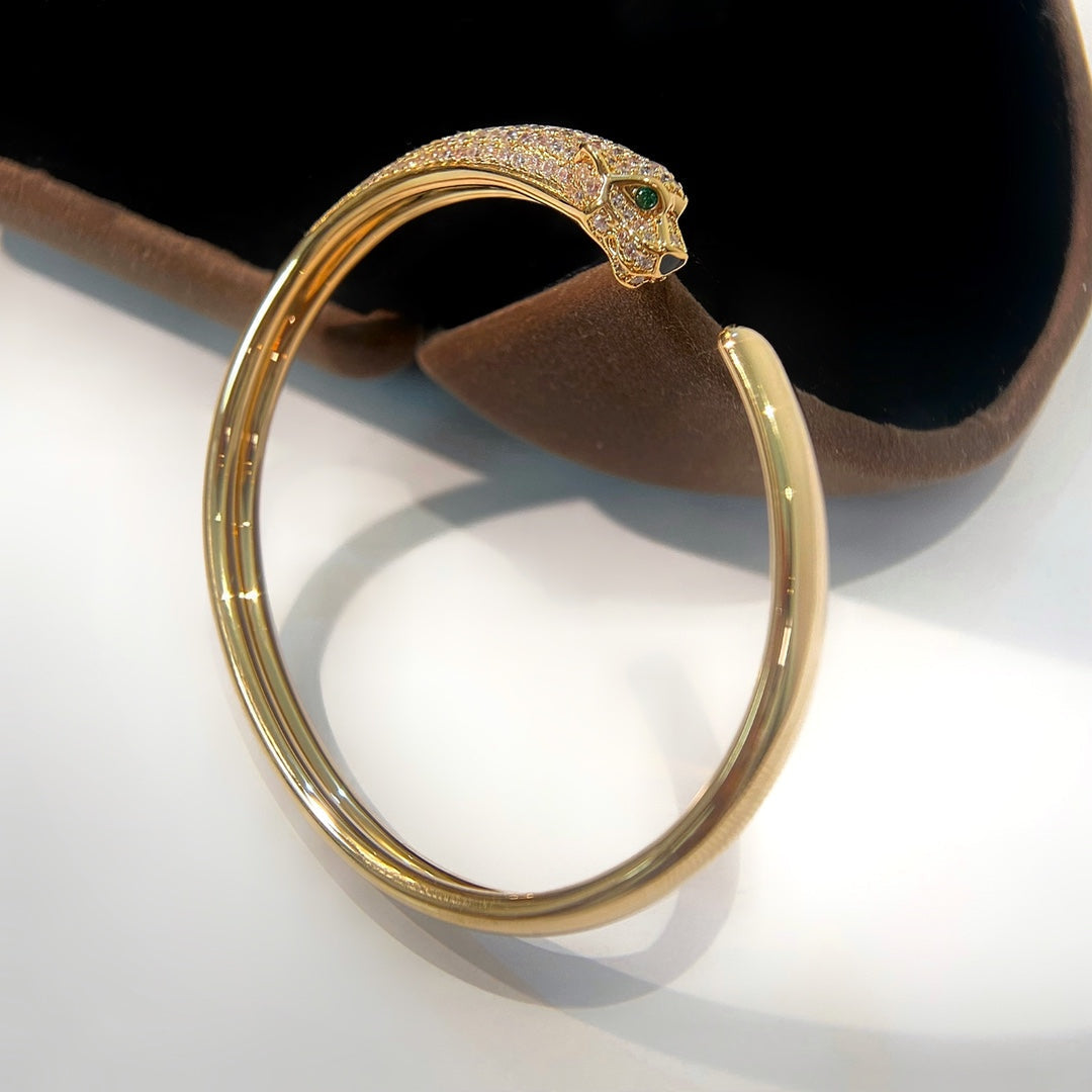 [Glitter Jewelry]PANTHERE GOLD DIAMOND OPEN BRACELET