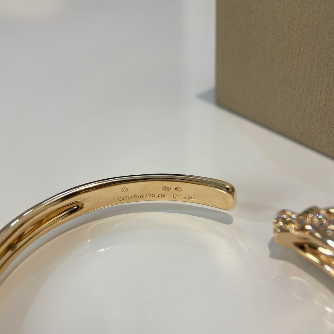 [Glitter Jewelry]PANTHERE GOLD DIAMOND OPEN BRACELET