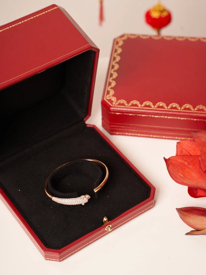 [Glitter Jewelry]PANTHERE ROSE GOLD DIAMOND OPEN BRACELET