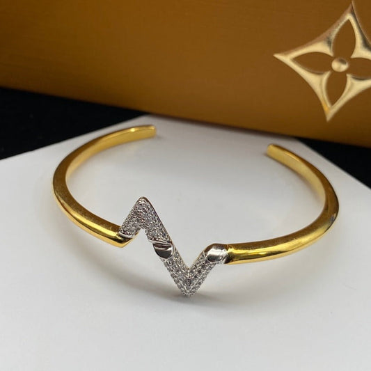 [Glitter Jewelry]VOLTE UPSITE DOWN DIAMOND GOLD OPEN BRACELET