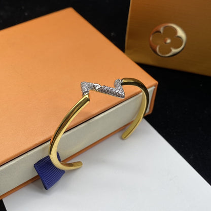 [Glitter Jewelry]VOLTE UPSITE DOWN DIAMOND GOLD OPEN BRACELET