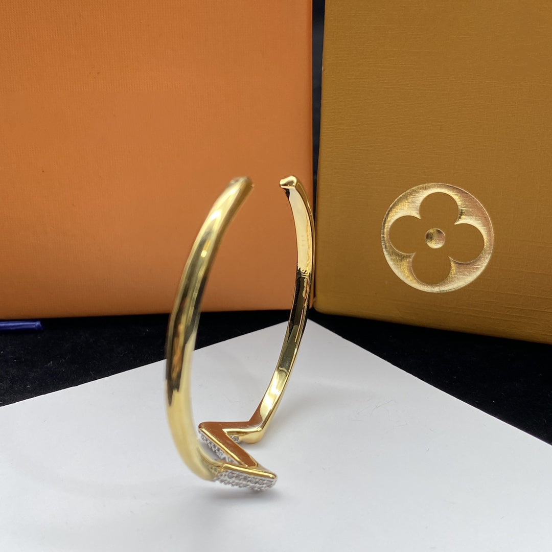 [Glitter Jewelry]VOLTE UPSITE DOWN DIAMOND GOLD OPEN BRACELET