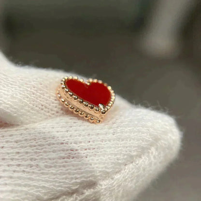 [Glitter Jewelry]HEART CARNELIAN STUD EARRINGS