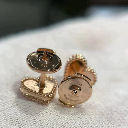 [Glitter Jewelry]HEART CARNELIAN STUD EARRINGS