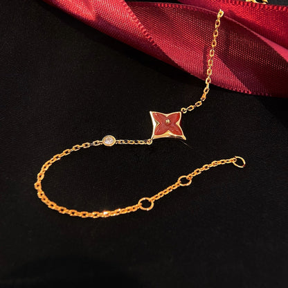 [Glitter Jewelry]COLOR STAR CARNELIAN PINK GOLD DIAMOND BRACELET