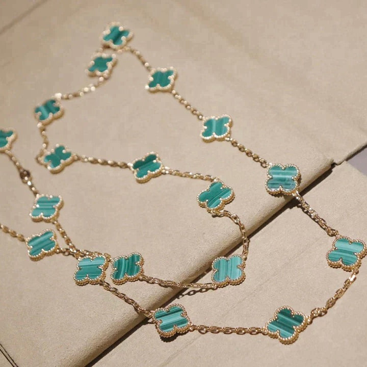 [Glitter Jewelry]CLOVER 20 MOTIFS MALACHITE GOLD