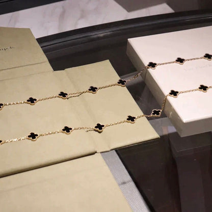 [Glitter Jewelry]CLOVER 20 MOTIFS ONYX NECKLACE