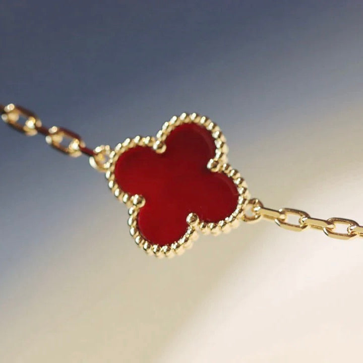[Glitter Jewelry]CLOVER 20 MOTIFS CARNELIAN NECKLACE