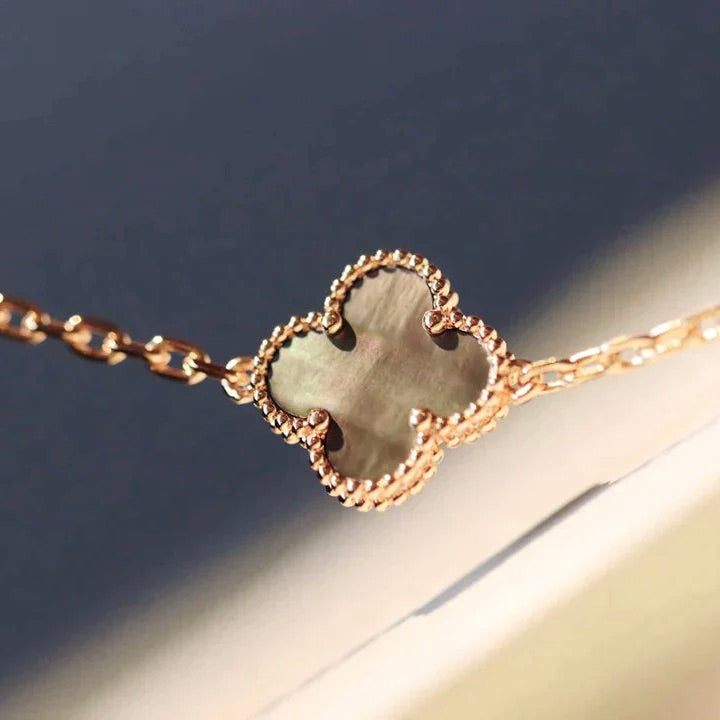 [Glitter Jewelry]CLOVER 20 MOTIFS DARK MOP DIAMOND  NECKLACE