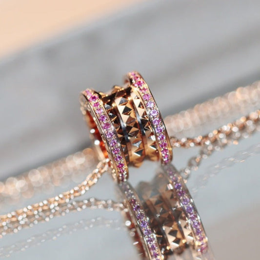 [Glitter Jewelry]ZERO 1 ROCK PINK GOLD PINK DIAMOND NECKLACE