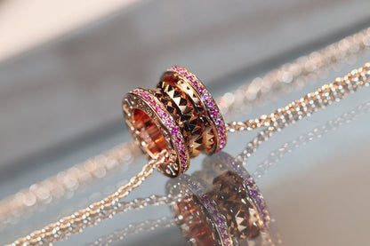 [Glitter Jewelry]ZERO 1 ROCK PINK GOLD PINK DIAMOND NECKLACE