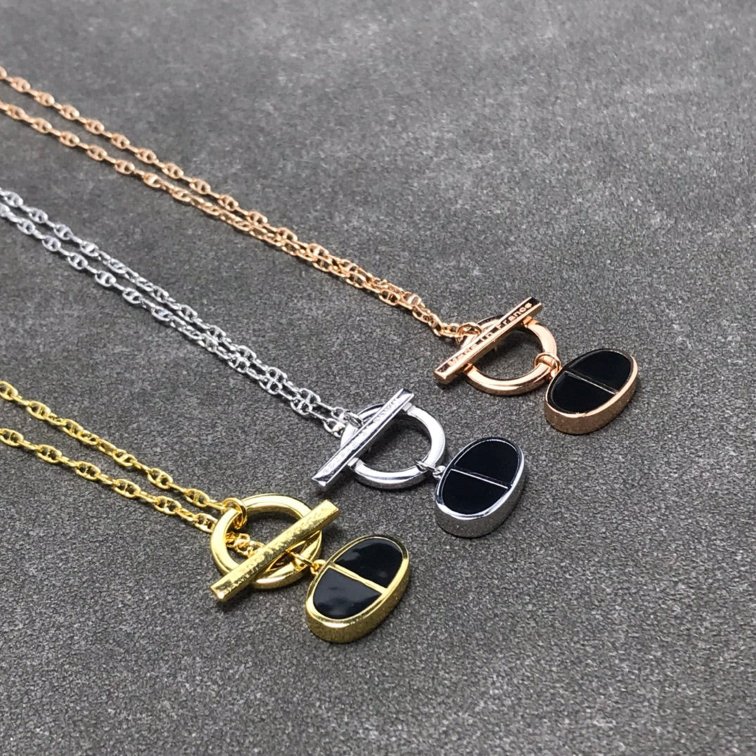 [Glitter Jewelry]CHAINE VERSO BLACK CERAMIC  NECKLACE