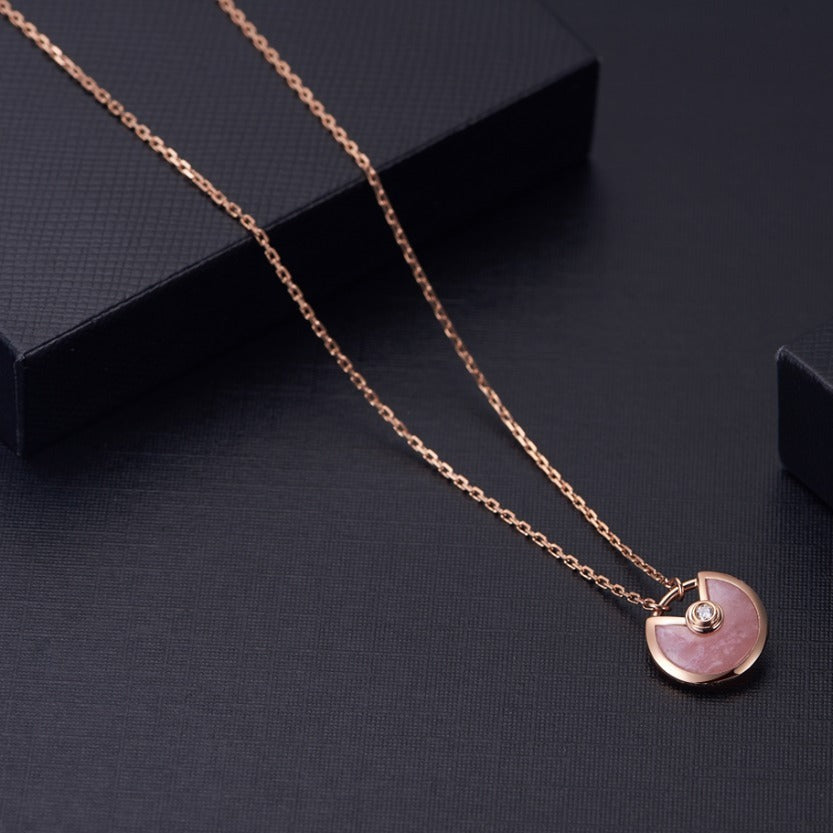 [Glitter Jewelry]AMULETTE ROSE GOLD PINK MOP NECKLACE