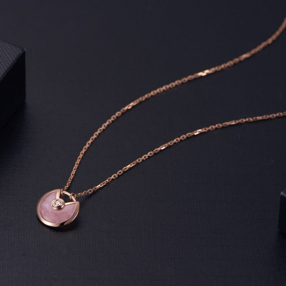 [Glitter Jewelry]AMULETTE ROSE GOLD PINK MOP NECKLACE