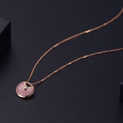 [Glitter Jewelry]AMULETTE ROSE GOLD PINK MOP NECKLACE