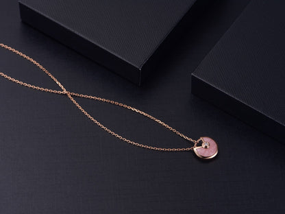 [Glitter Jewelry]AMULETTE ROSE GOLD PINK MOP NECKLACE