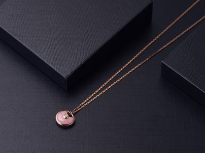 [Glitter Jewelry]AMULETTE ROSE GOLD PINK MOP NECKLACE