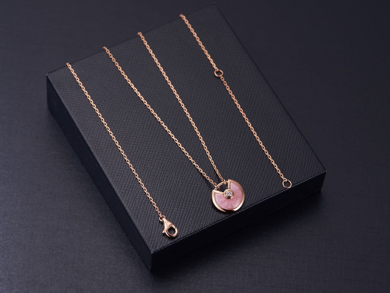 [Glitter Jewelry]AMULETTE ROSE GOLD PINK MOP NECKLACE