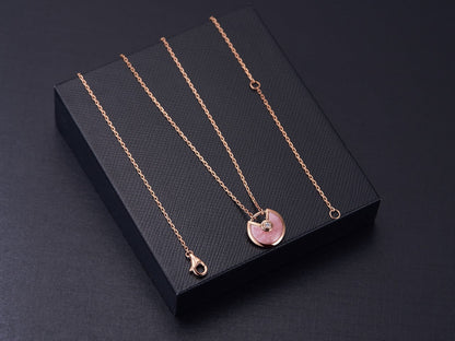 [Glitter Jewelry]AMULETTE ROSE GOLD PINK MOP NECKLACE