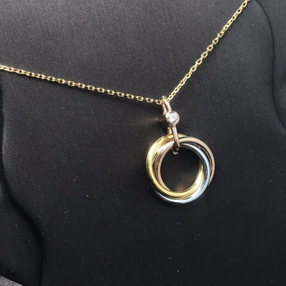 [Glitter Jewelry]TRINITY SILVER GOLD PINK GOLD NECKLACE