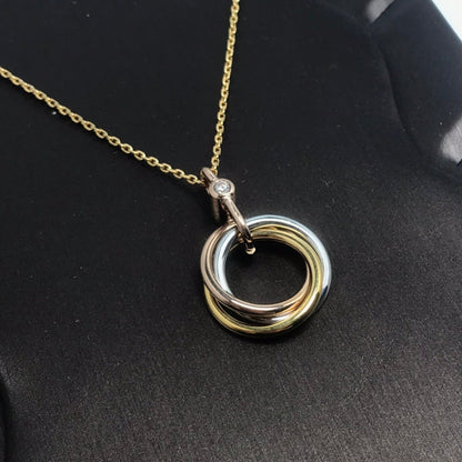 [Glitter Jewelry]TRINITY SILVER GOLD PINK GOLD NECKLACE