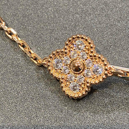 [Glitter Jewelry]CLOVER 5 MOTIFS  FULL DIAMOND BRACELET
