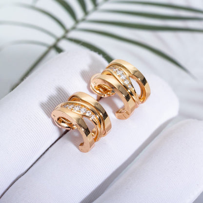 [Glitter Jewelry]ZERO 1 PINK GOLD DIAMONDS EARRINGS
