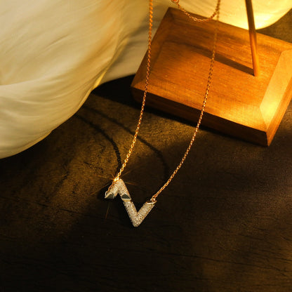[Glitter Jewelry]VOLT SILVER DIAMOND PEDANT NECKLACE