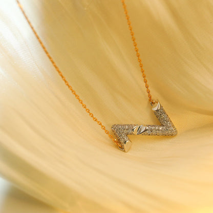 [Glitter Jewelry]VOLT SILVER DIAMOND PEDANT NECKLACE