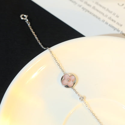 [Glitter Jewelry]SUN MOTIF PINK MOP SILVER BRACELET