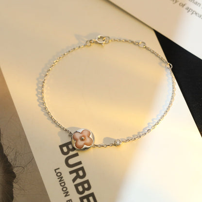 [Glitter Jewelry]SUN MOTIF PINK MOP SILVER BRACELET