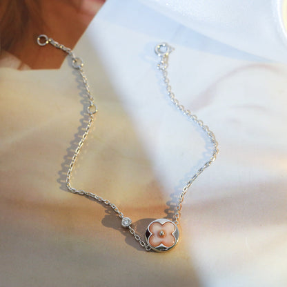 [Glitter Jewelry]SUN MOTIF PINK MOP SILVER BRACELET
