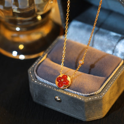 [Glitter Jewelry]SUN PEDANT PINK GOLD 1 DIAMOND NECKLACE