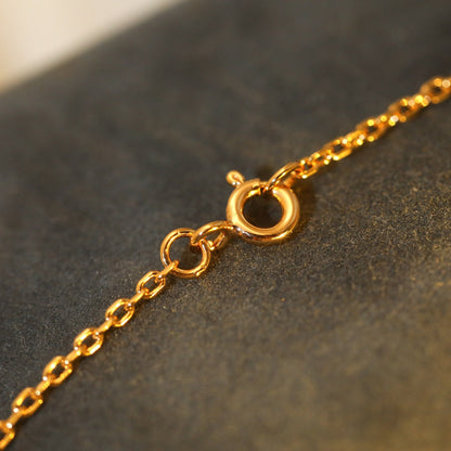 [Glitter Jewelry]SUN PEDANT PINK GOLD 1 DIAMOND NECKLACE