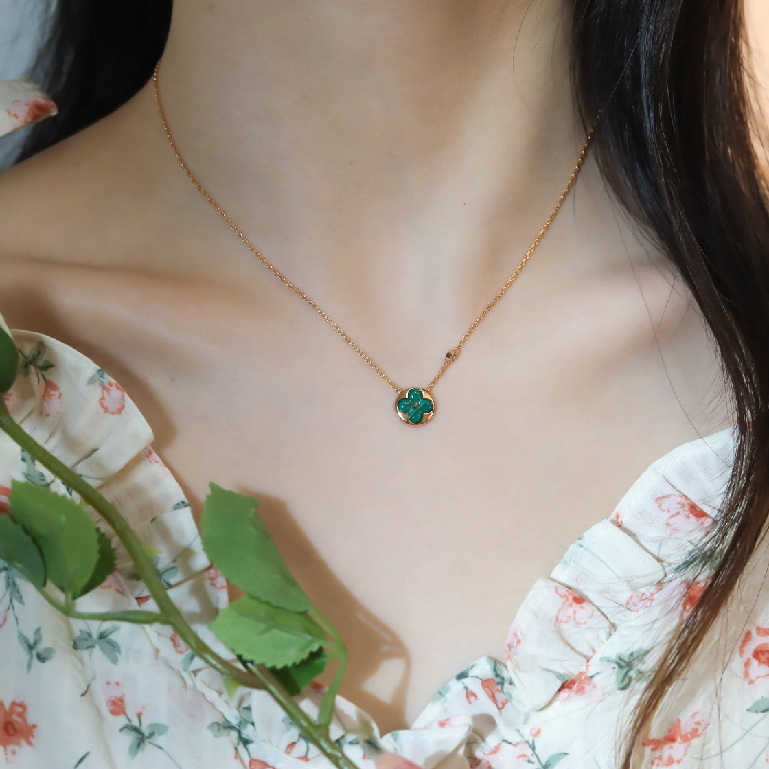 [Glitter Jewelry]SUN PEDANT PINK GOLD 1 DIAMOND NECKLACE