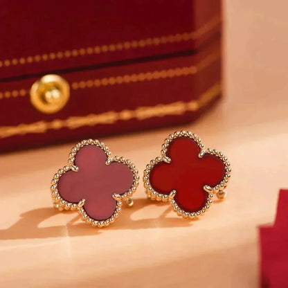 [Glitter Jewelry]CLOVER MEDIUM 1 MOTIFS CARNELIAN  EARRINGS