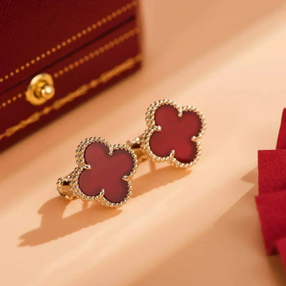 [Glitter Jewelry]CLOVER MEDIUM 1 MOTIFS CARNELIAN  EARRINGS