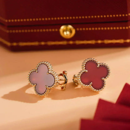 [Glitter Jewelry]CLOVER MEDIUM 1 MOTIFS CARNELIAN  EARRINGS